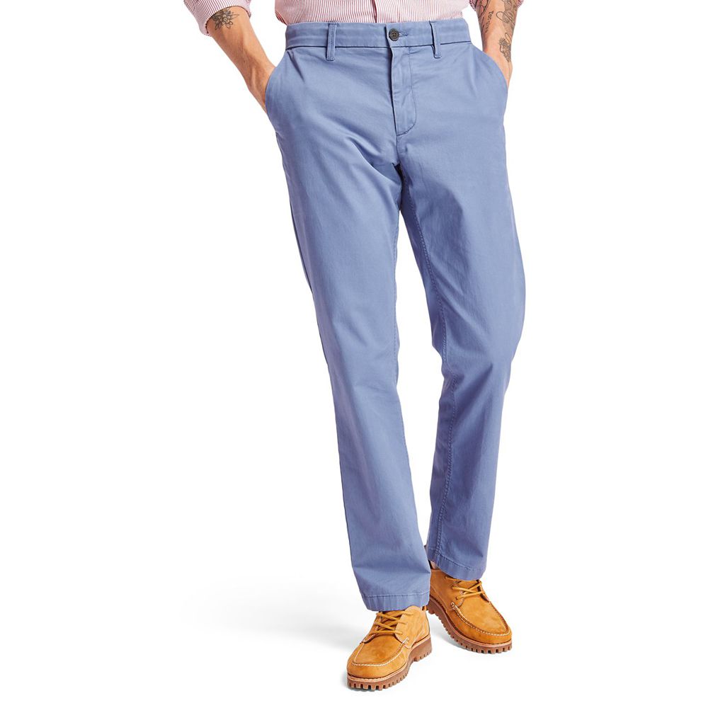 Pantaloni Timberland Barbati Albastri - Squam Lake Straight Fit Stretch Chino - Romania - ABMXUF974